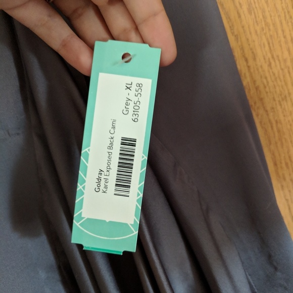 Grey Exposed Back Cami - Picture 3 of 4